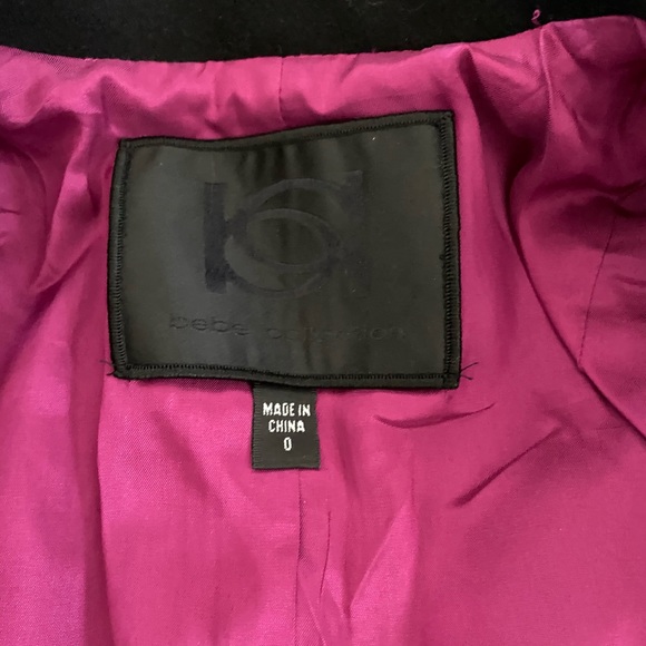 Bebe Collection - Black Fitted Blazer with Leather Trim - Picture 6 of 7